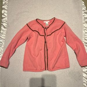 Size 6 Janie and Jack pink and brown cardigan.
